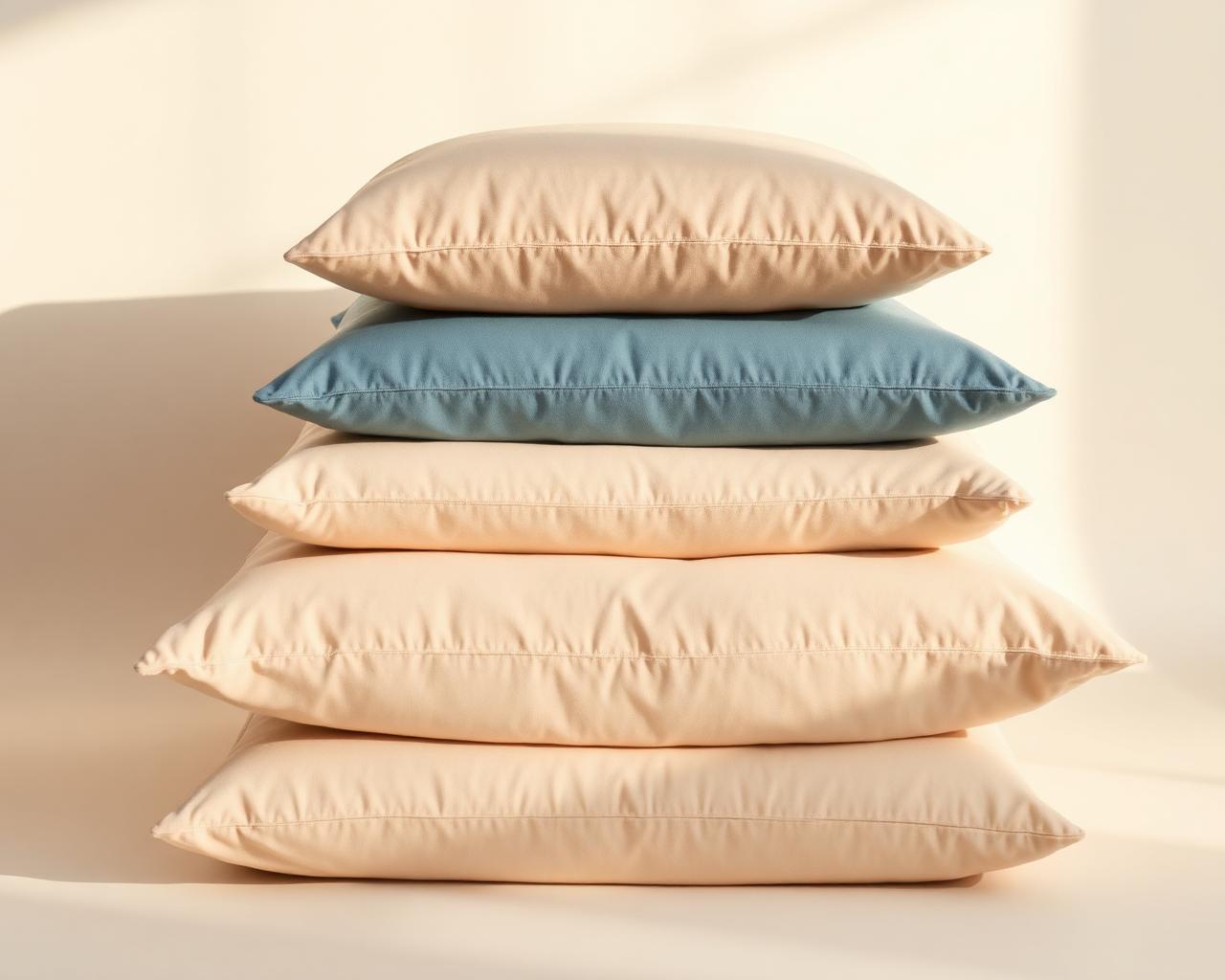 A stack of soft pillows